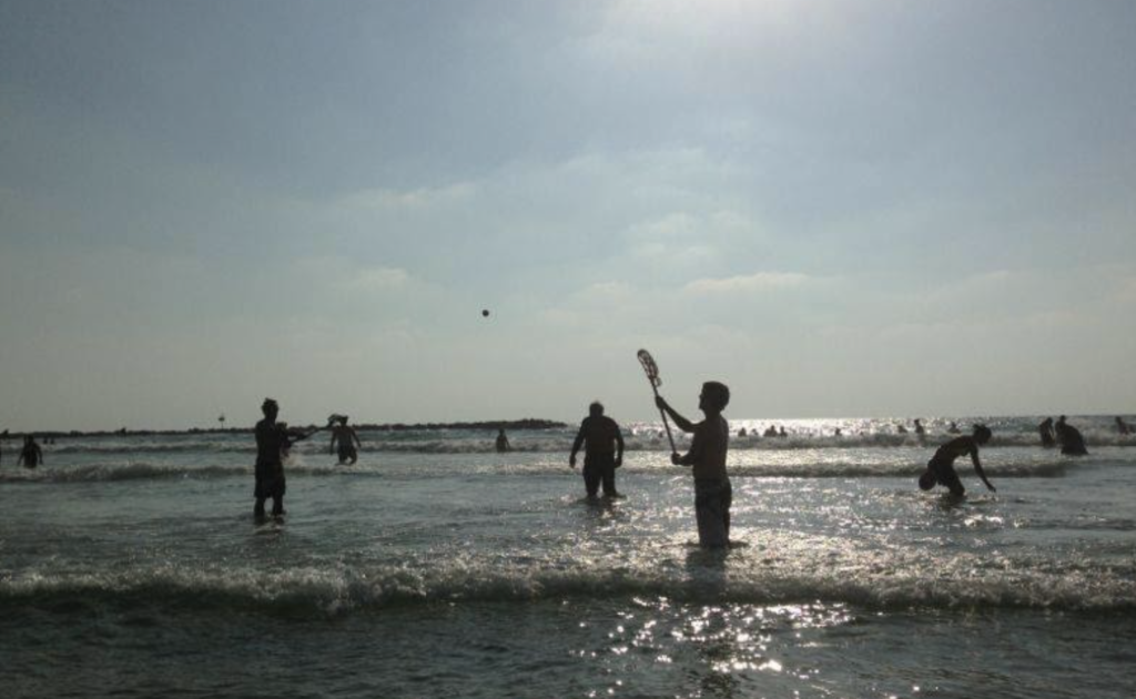 Lacrosse at the beach in Ashkelon.