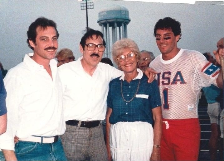 Mort and Judi Beroza with sons Bill and Greg at Team USA exhibition in 1985.